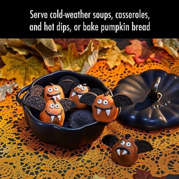 Ceramic 0.75-qt Petite Ceramic Pumpkin, Oven & Stove Safe up to 572°F, Pumpkin D - Picture 4 of 9